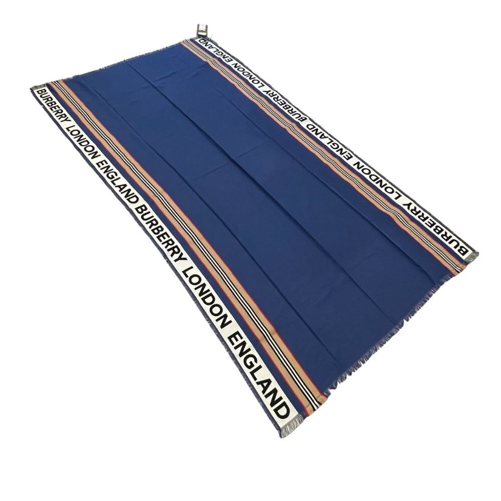 Burberry England Striped Blue Heritage  Scarf, 185cm X 100cm, XL size - Picture 15 of 16